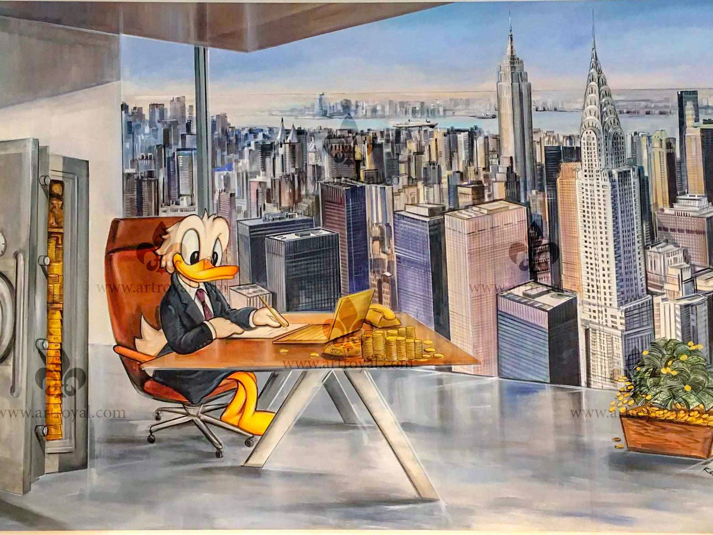 Dagobert Duck NYC mit Tresor